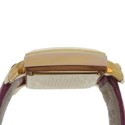 Gaga Milano Napoleon Watch, Gold-plated x Embossed Leather, Quartz, Analog Display, White Shell Dial, Napoleon, Women's