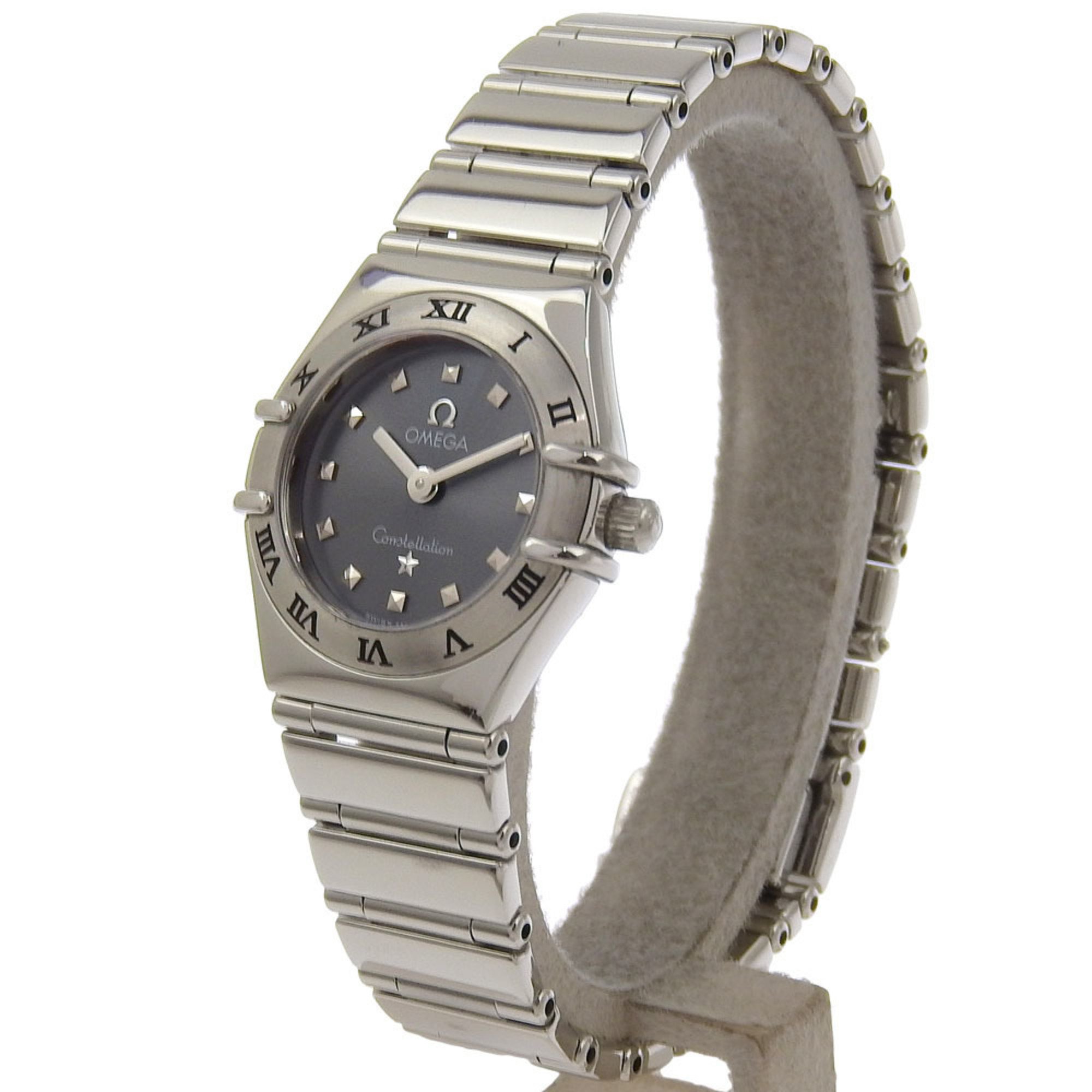 OMEGA Constellation Watch My Choice 1561.51 Stainless Steel 1998 Quartz Analog Display Grey Dial Ladies