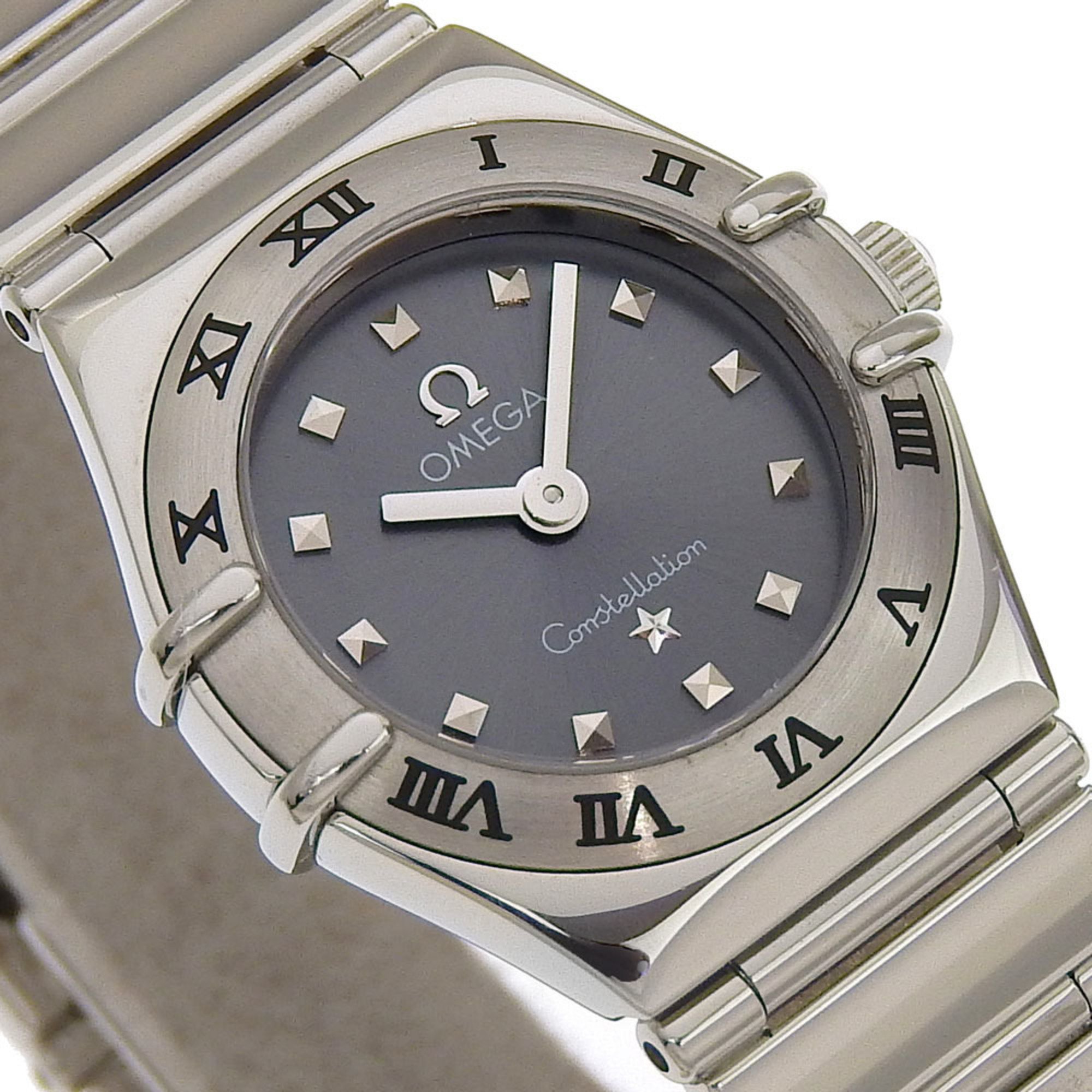 OMEGA Constellation Watch My Choice 1561.51 Stainless Steel 1998 Quartz Analog Display Grey Dial Ladies