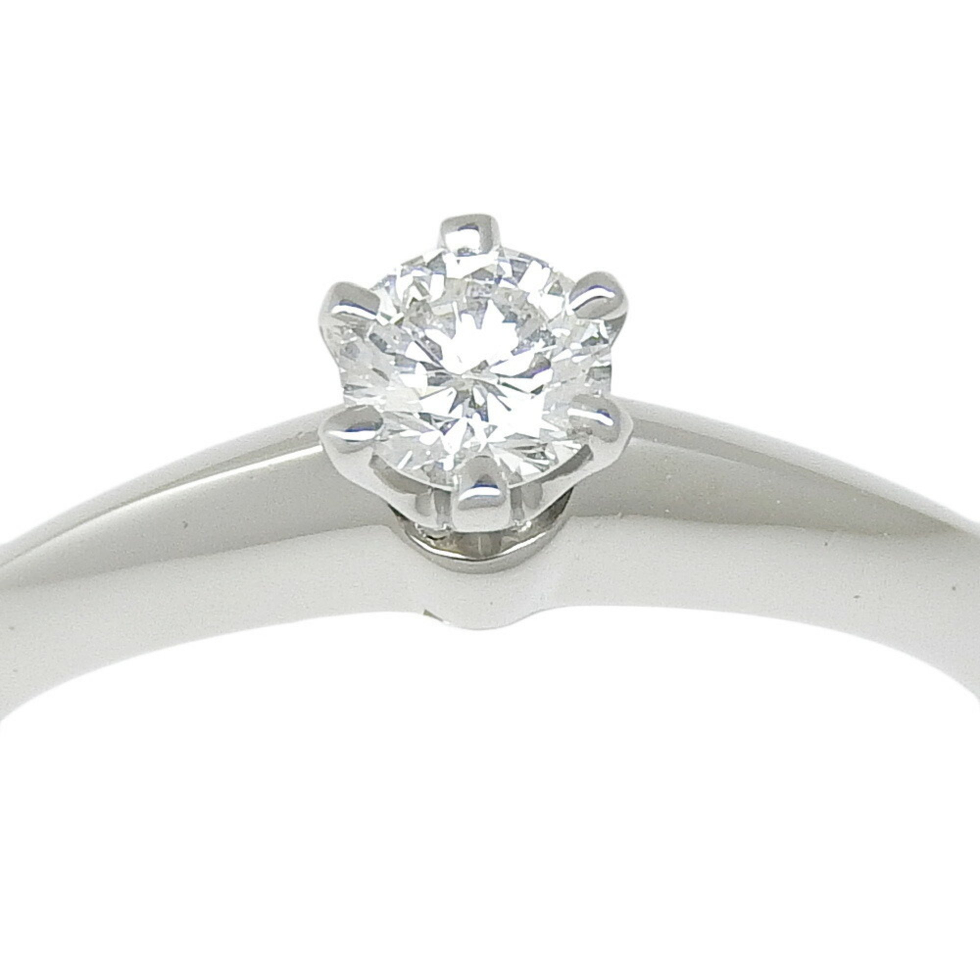 Tiffany & Co. Solitaire size 6.5 ring, Pt950 platinum x diamond, approx. 4g, Solitaire, women's