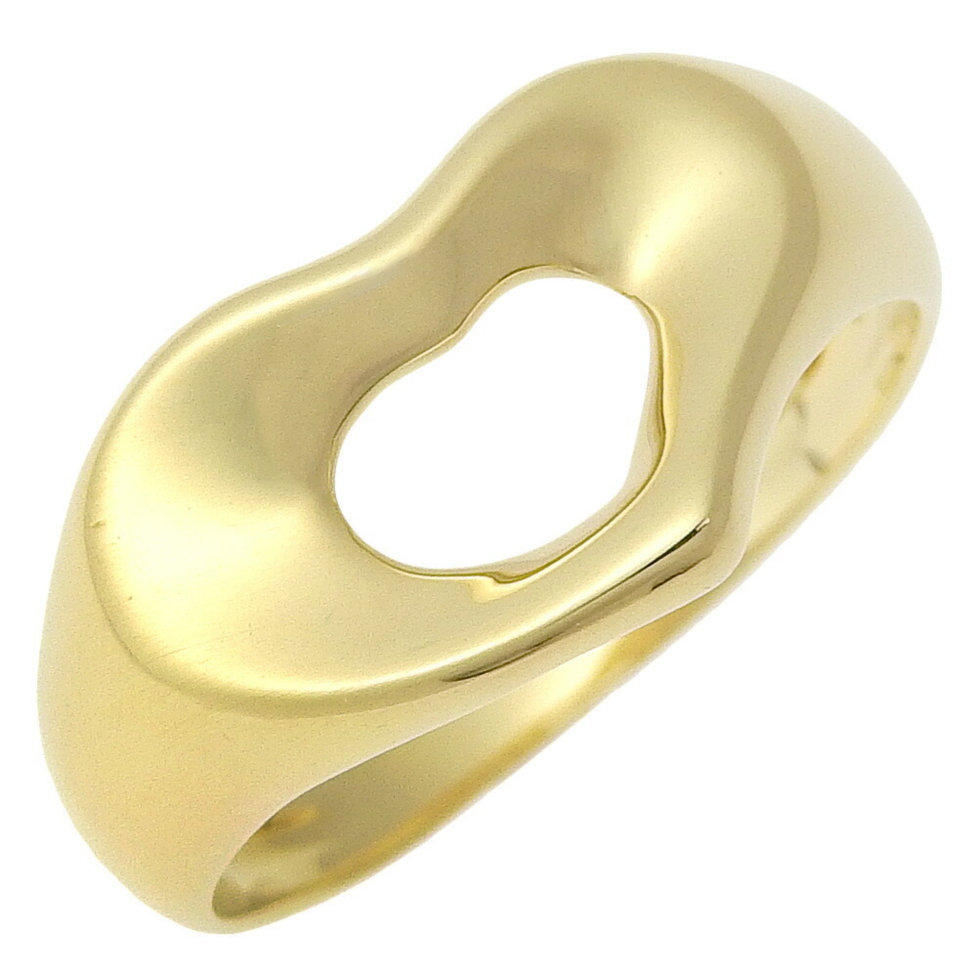 Tiffany & Co. Heart Ring Size 6.5 Elsa Peretti K18 Yellow Gold Approx. 2.9g Open Women's