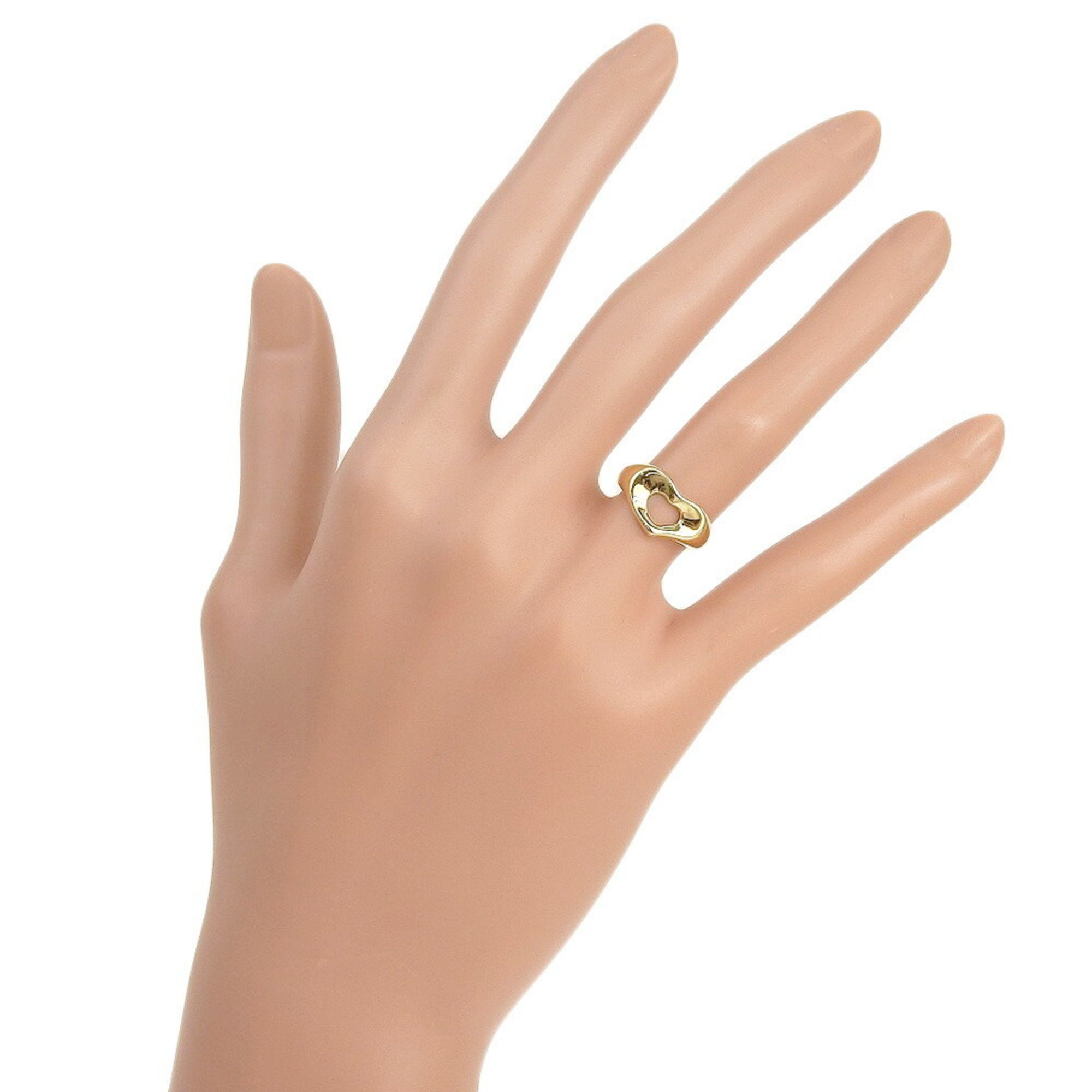 Tiffany & Co. Heart Ring Size 6.5 Elsa Peretti K18 Yellow Gold Approx. 2.9g Open Women's