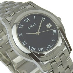 Gucci G-Class Watch 5500M Stainless Steel Quartz Analog Display Black Dial G Class Men's