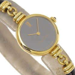 Jaeger-LeCoultre JAEGER-LECOULTRE Watch cal.895 Gold-plated x embossed leather Hand-wound Grey dial Ladies