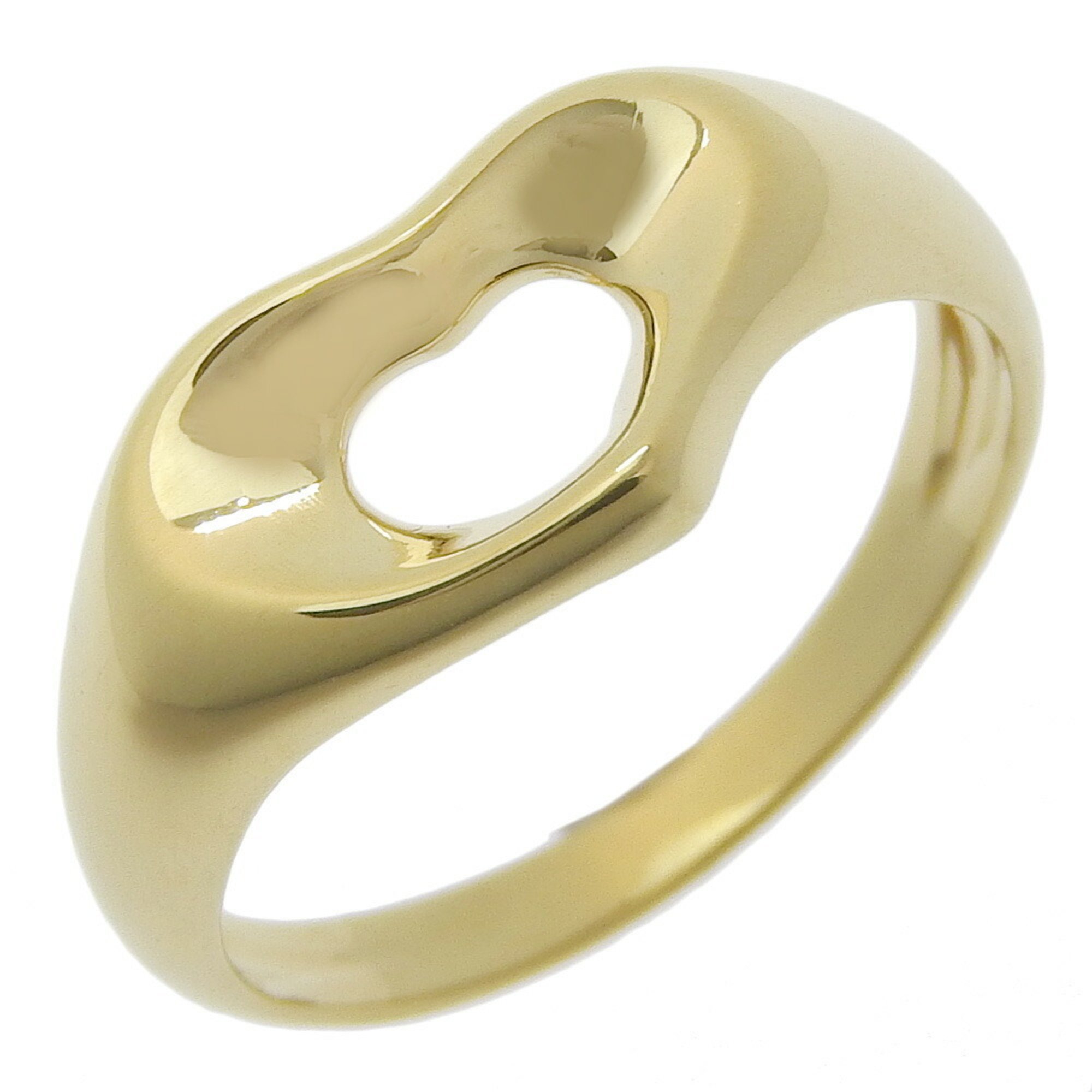 Tiffany & Co. Heart Ring Size 12 Elsa Peretti K18 Yellow Gold Approx. 3.5g Open Women's