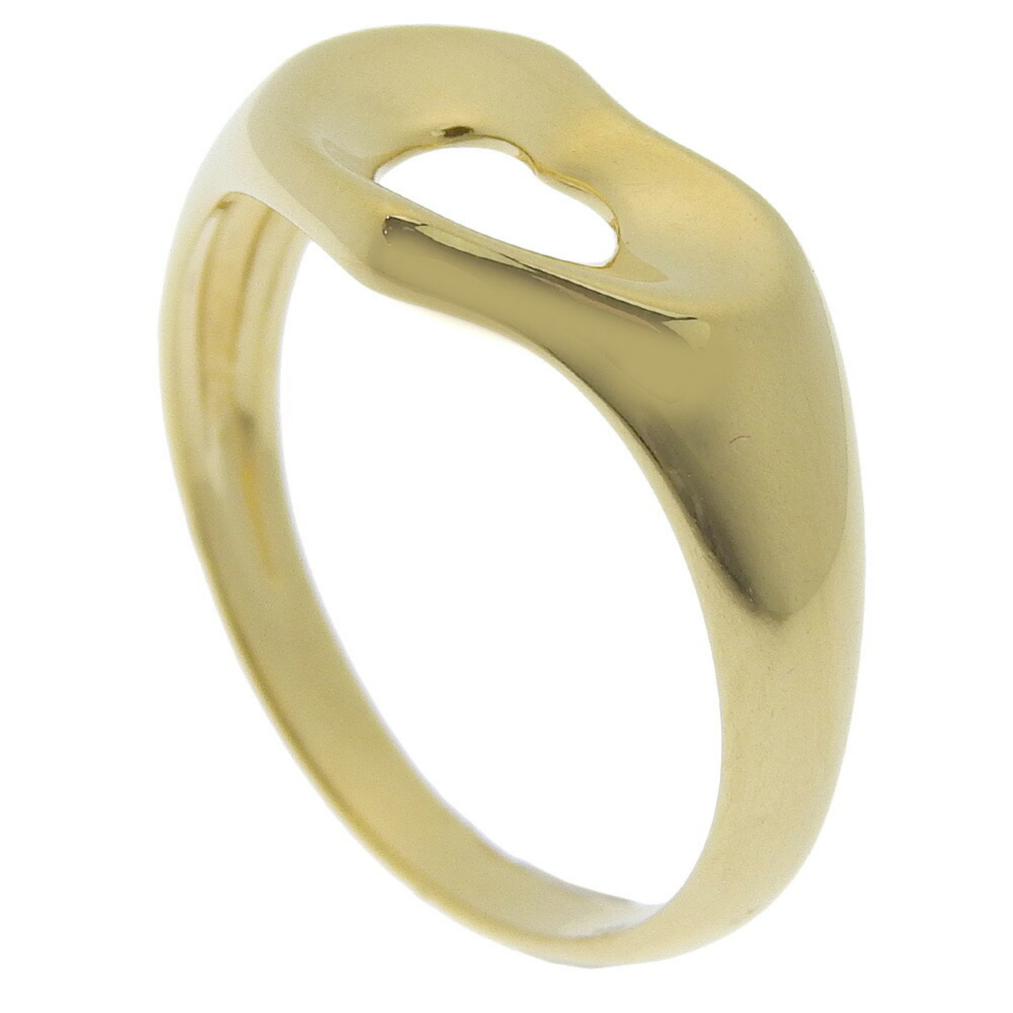 Tiffany & Co. Heart Ring Size 12 Elsa Peretti K18 Yellow Gold Approx. 3.5g Open Women's