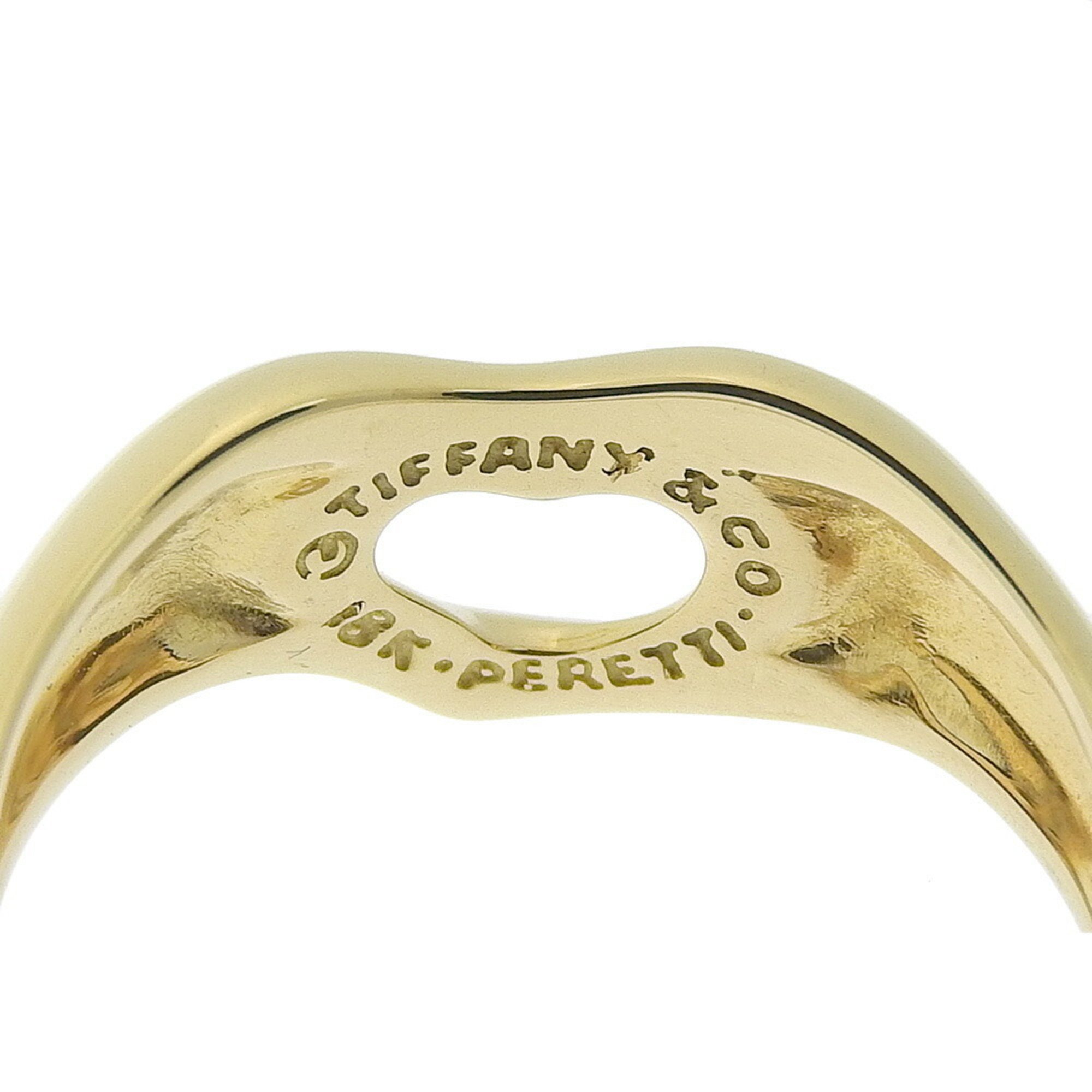 Tiffany & Co. Heart Ring Size 12 Elsa Peretti K18 Yellow Gold Approx. 3.5g Open Women's