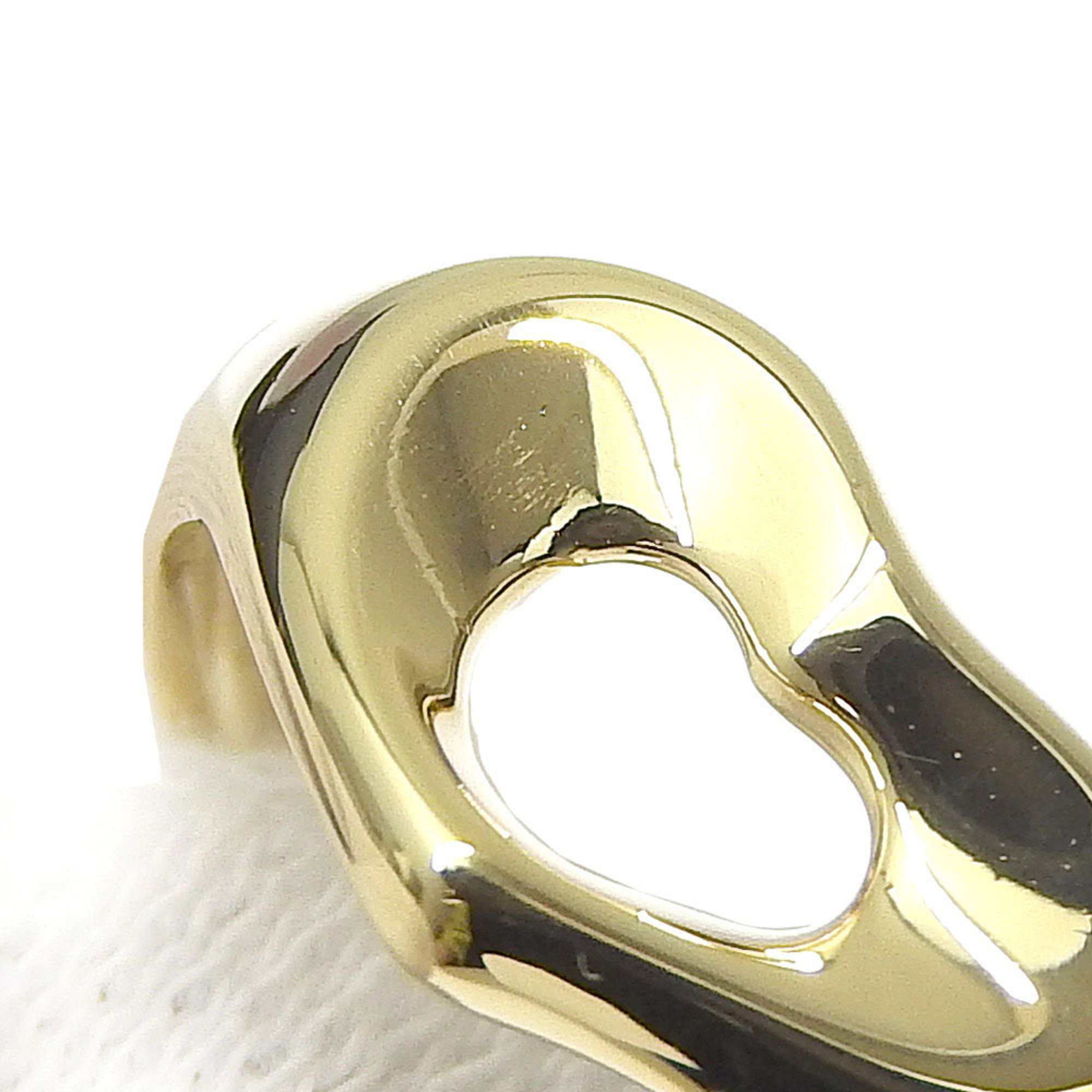 Tiffany & Co. Heart Ring Size 12 Elsa Peretti K18 Yellow Gold Approx. 3.5g Open Women's