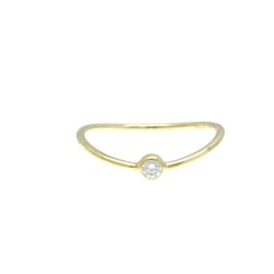 Tiffany Wave Ring Single Row Yellow Gold (18K) Fashion Diamond Band Ring Gold