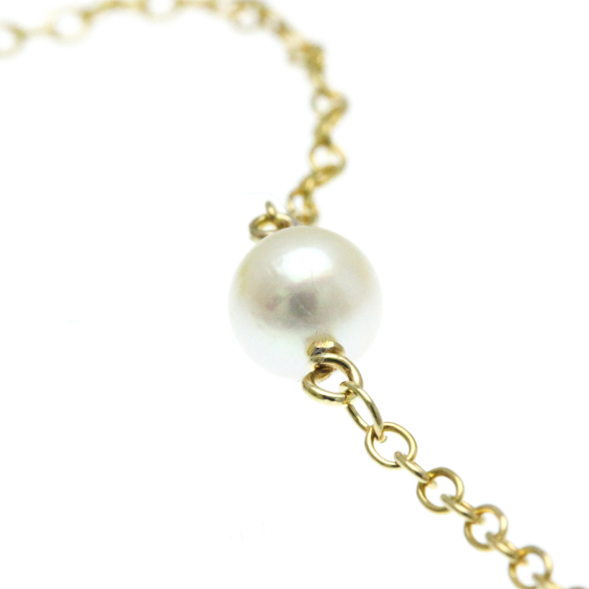 Tiffany By The Yard 7P Pearl Necklace Yellow Gold (18K) Pearl Men,Women Fashion Pendant Necklace (Gold)