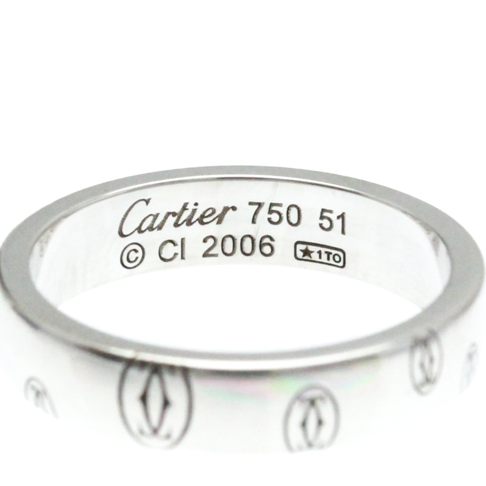 Cartier Happy Birthday White Gold (18K) Fashion No Stone Band Ring Silver