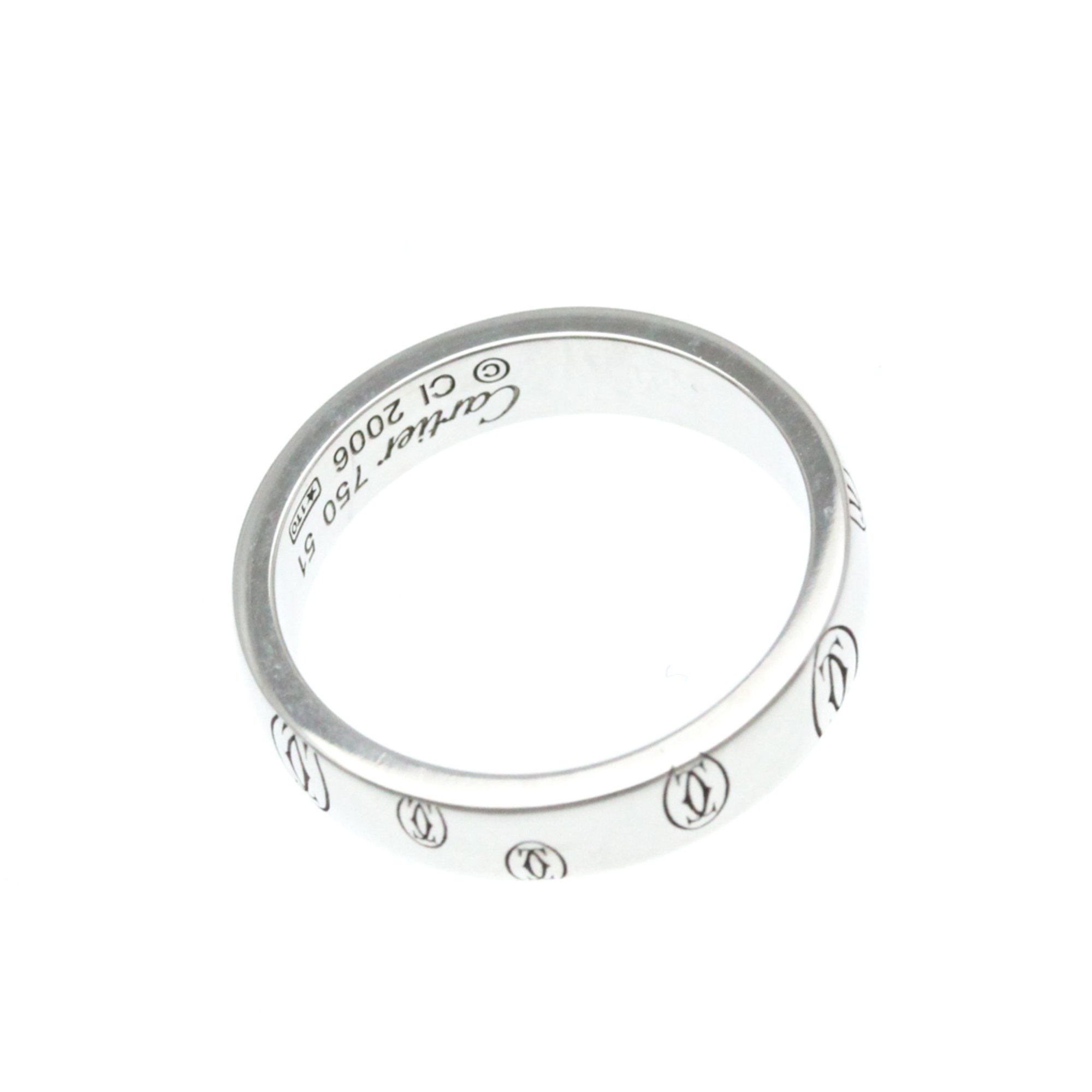 Cartier Happy Birthday White Gold (18K) Fashion No Stone Band Ring Silver