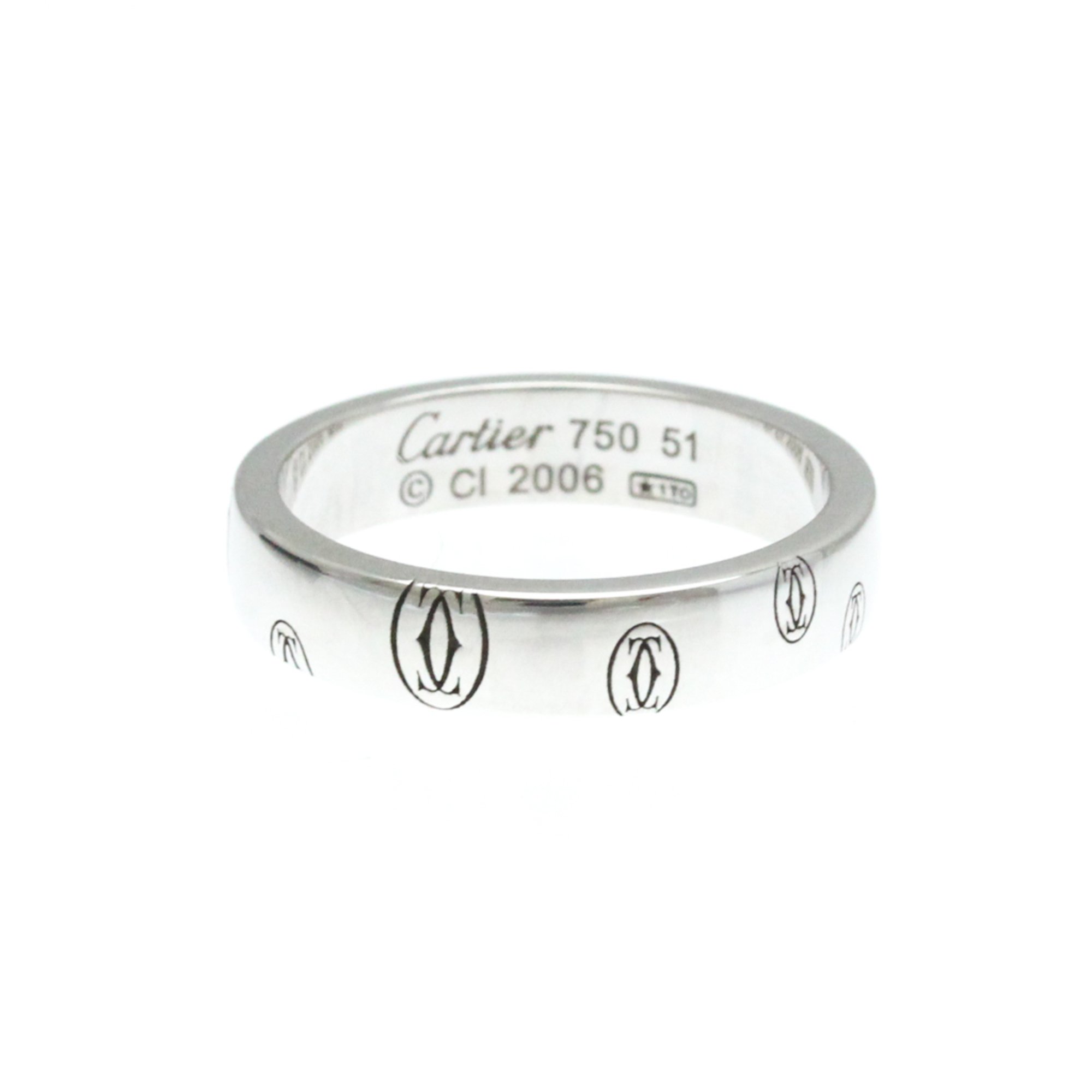 Cartier Happy Birthday White Gold (18K) Fashion No Stone Band Ring Silver