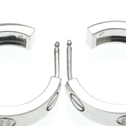 Cartier Love Diamond Earrings Diamond White Gold (18K) Half Hoop Earrings Silver