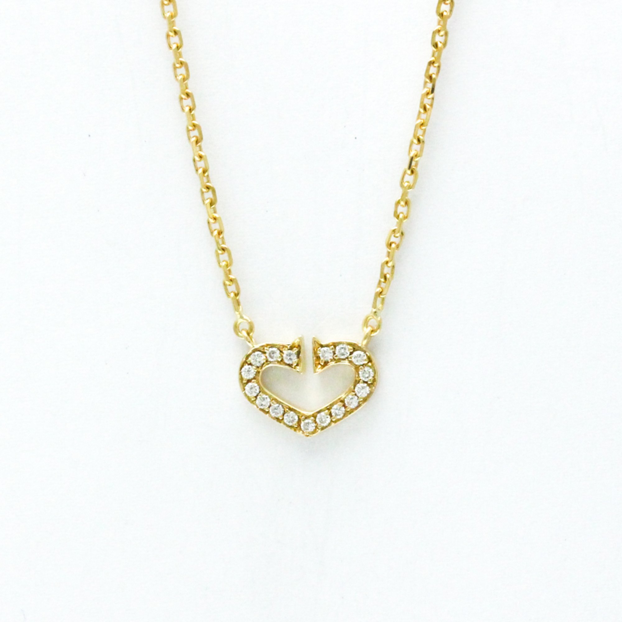 Cartier C Heart Yellow Gold (18K) Diamond Men,Women Fashion Pendant Necklace (Gold)