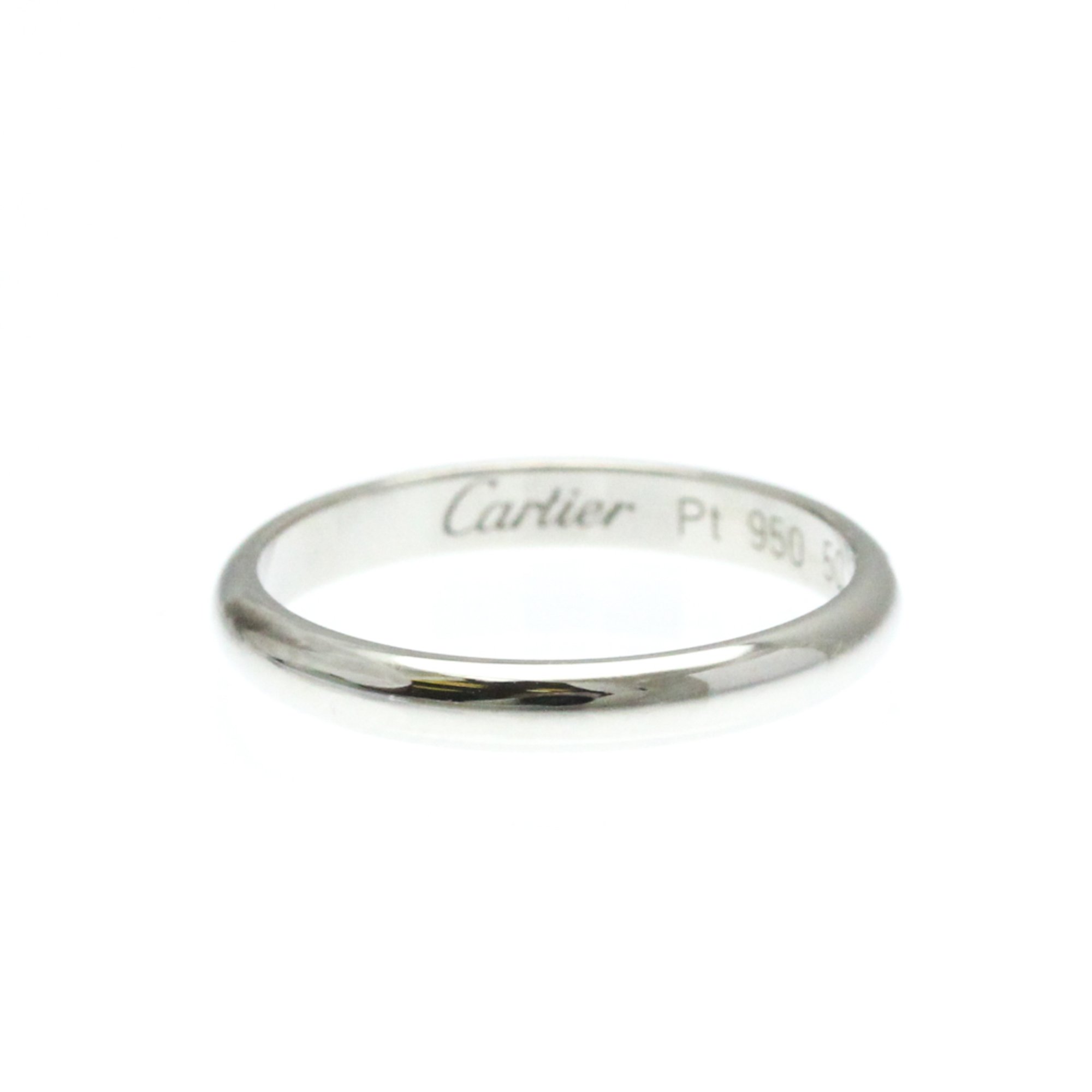 Cartier 1895 Wedding Ring Platinum Fashion No Stone Band Ring Silver