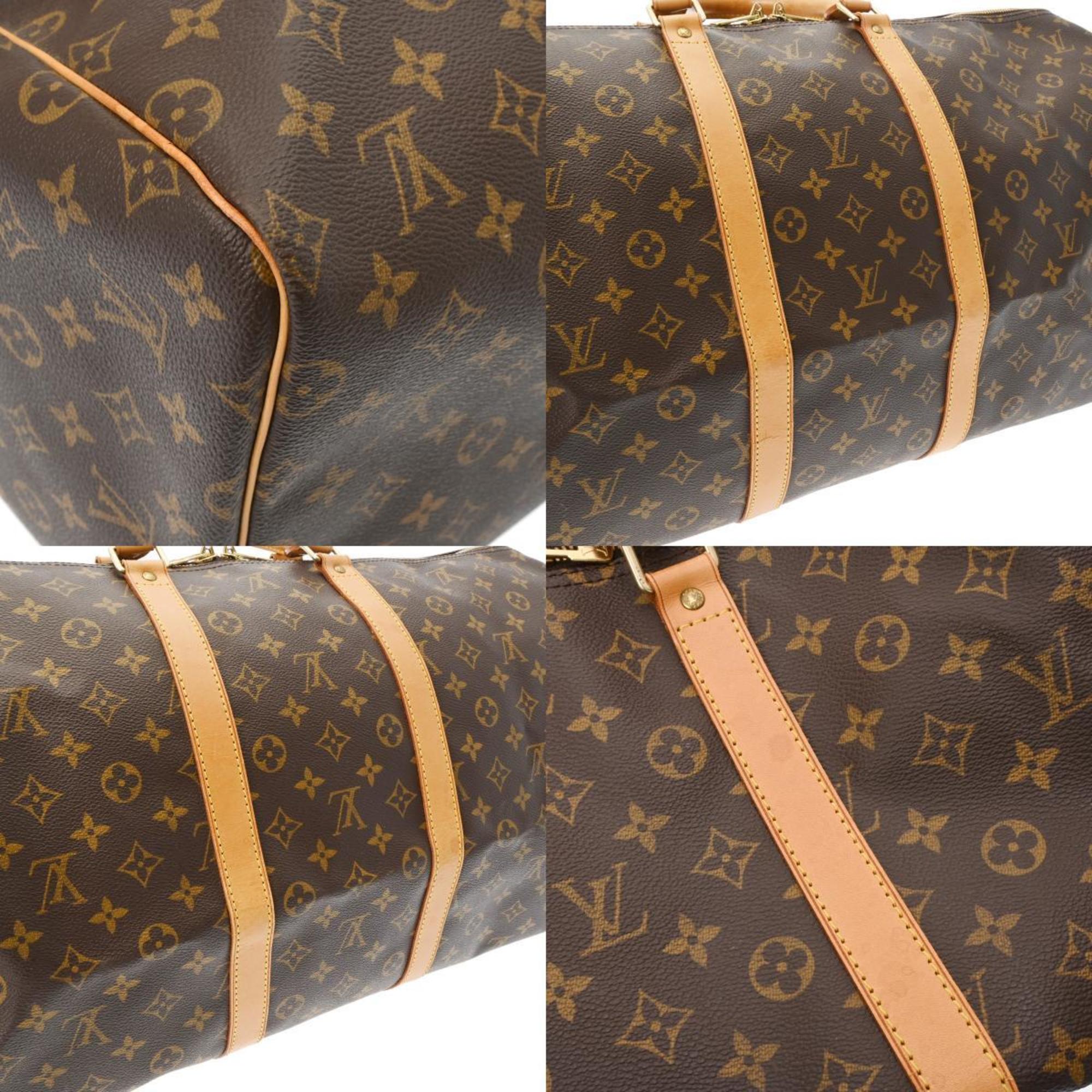 LOUIS VUITTON Louis Vuitton Monogram Keepall 55 Brown M41424 Unisex Canvas Boston Bag