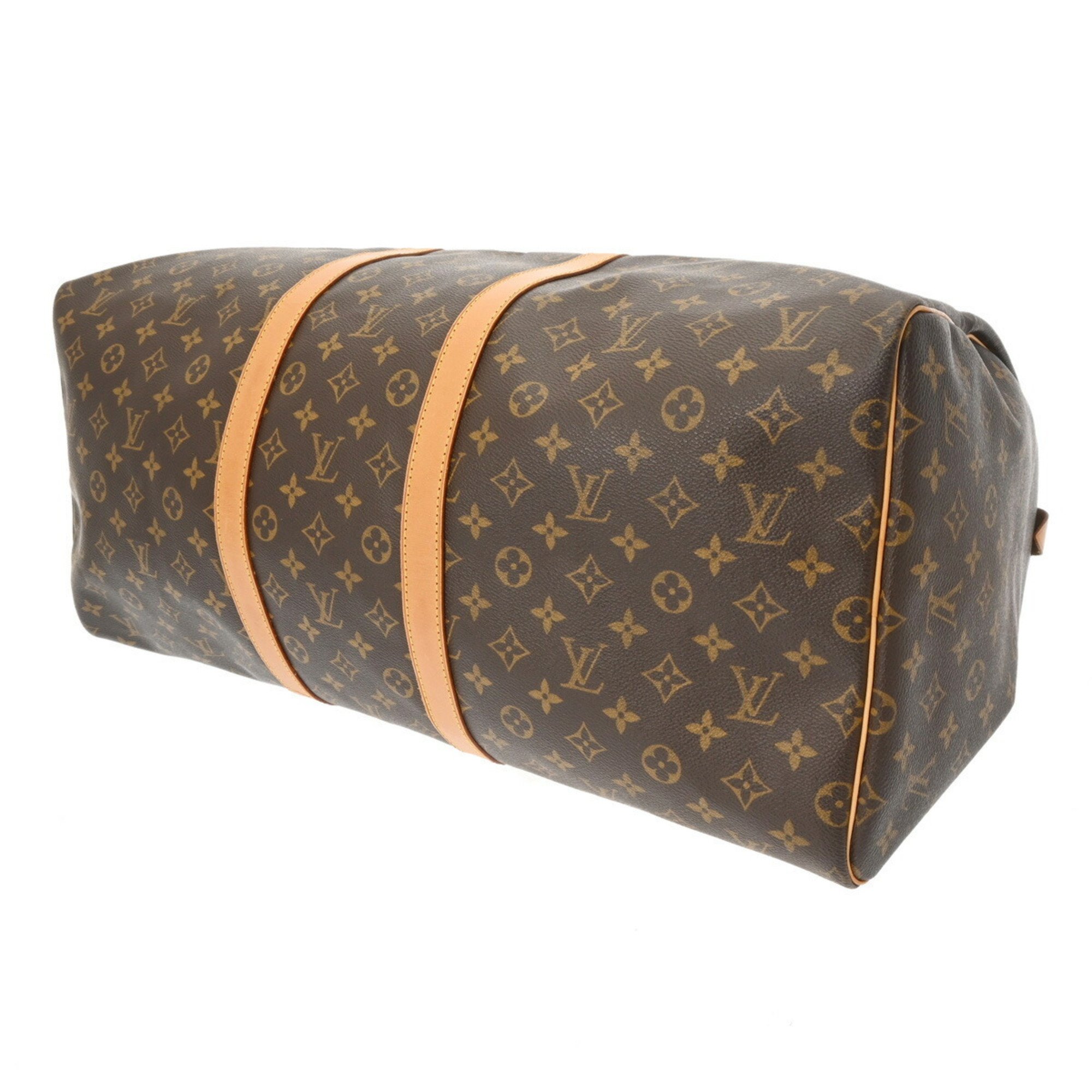 LOUIS VUITTON Louis Vuitton Monogram Keepall 55 Brown M41424 Unisex Canvas Boston Bag