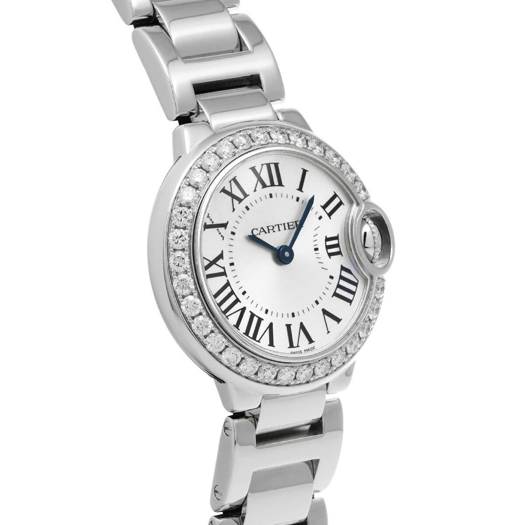 CARTIER Ballon Bleu SM Diamond Bezel WE9003Z3 Women's Watch Quartz