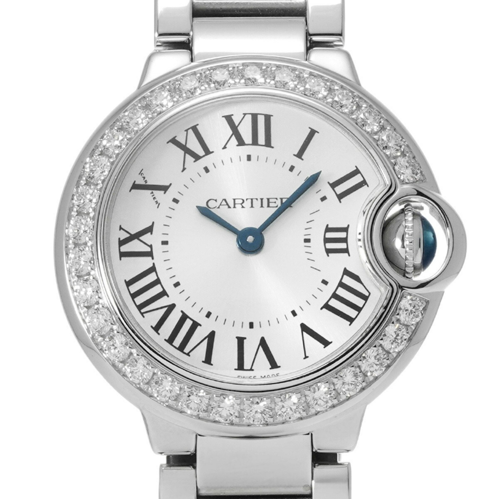 CARTIER Ballon Bleu SM Diamond Bezel WE9003Z3 Women's Watch Quartz