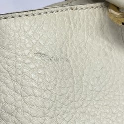 Gucci Tote Bag Interlocking G 309528 Leather White Women's