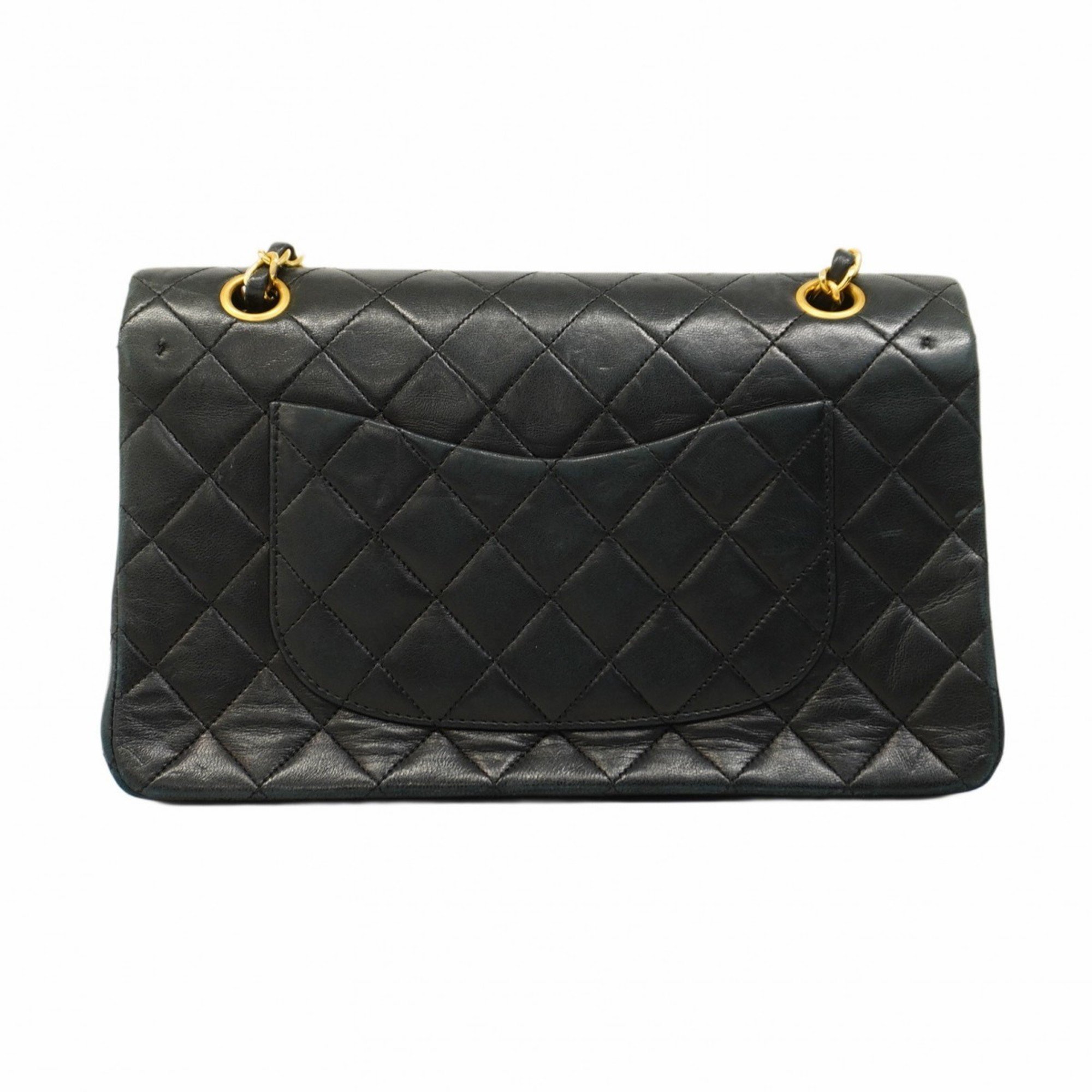 Chanel Shoulder Bag Matelasse Lambskin Black Women's