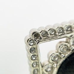 Chanel pin brooch Coco mark metal silver black ladies