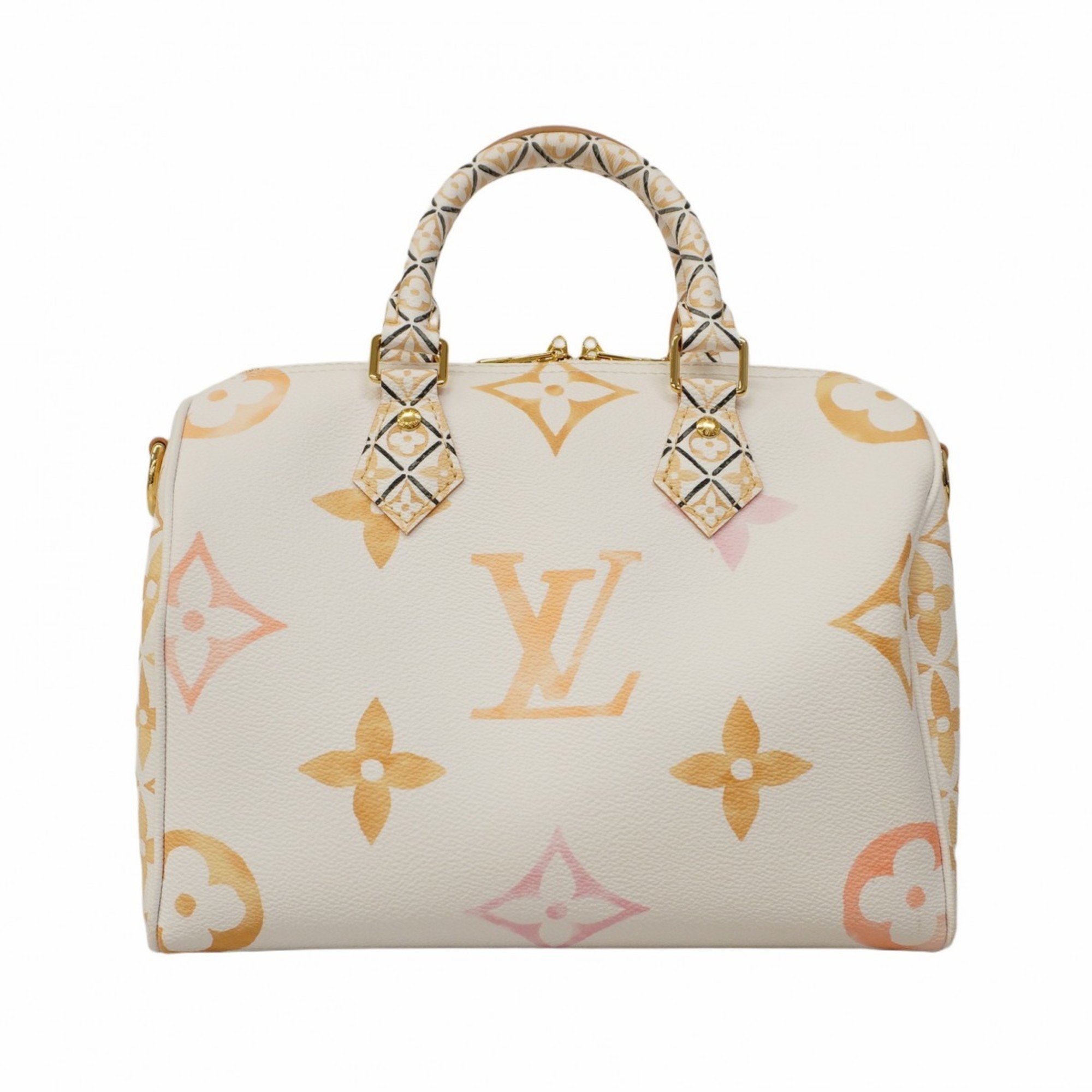 Louis Vuitton Handbag By the Pool Speedy Bandouliere 25 M22987 White Beige Women's