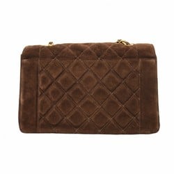 Chanel Shoulder Bag Matelasse Diana Suede Brown Women's