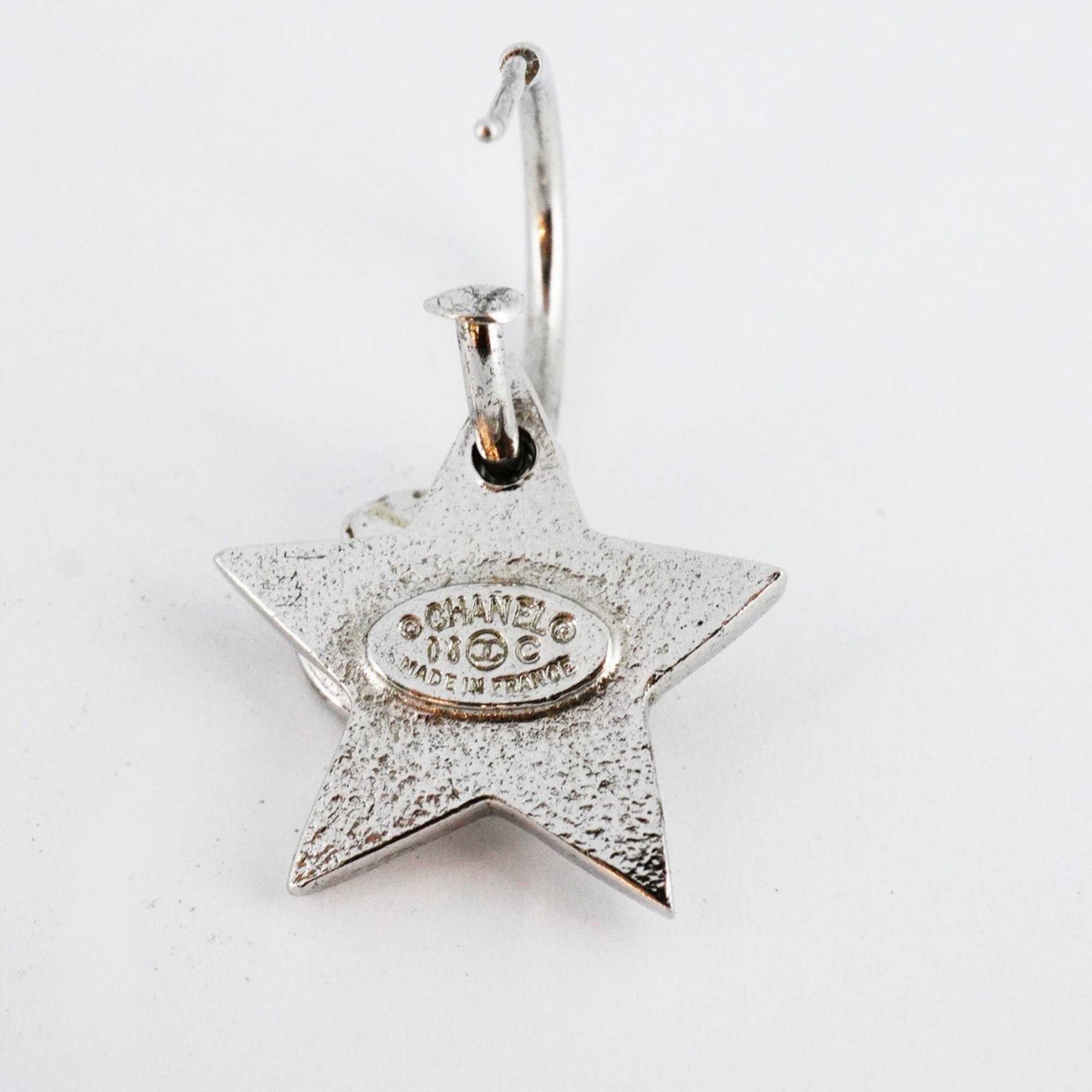 Chanel earrings Coco mark star metal silver ladies