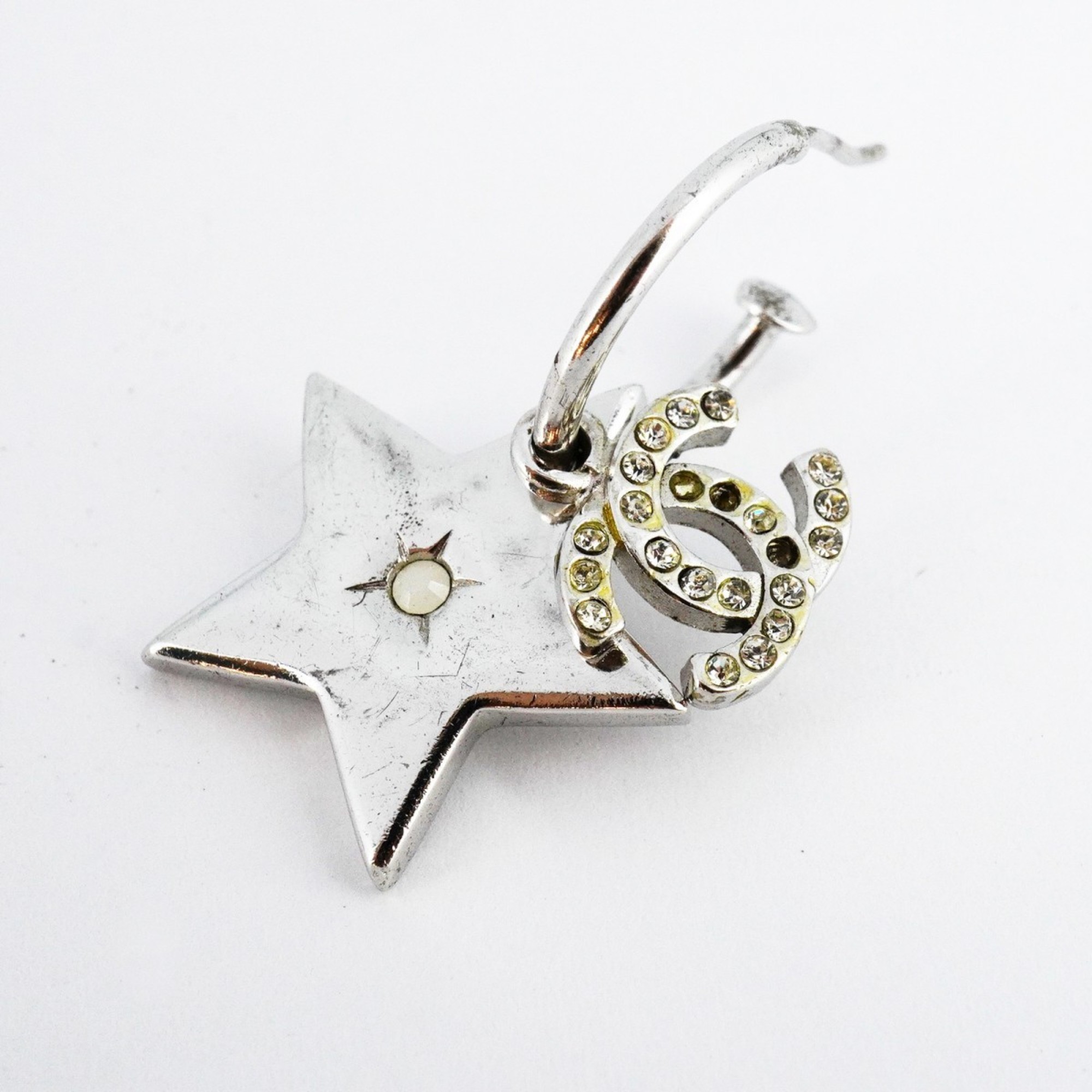 Chanel earrings Coco mark star metal silver ladies