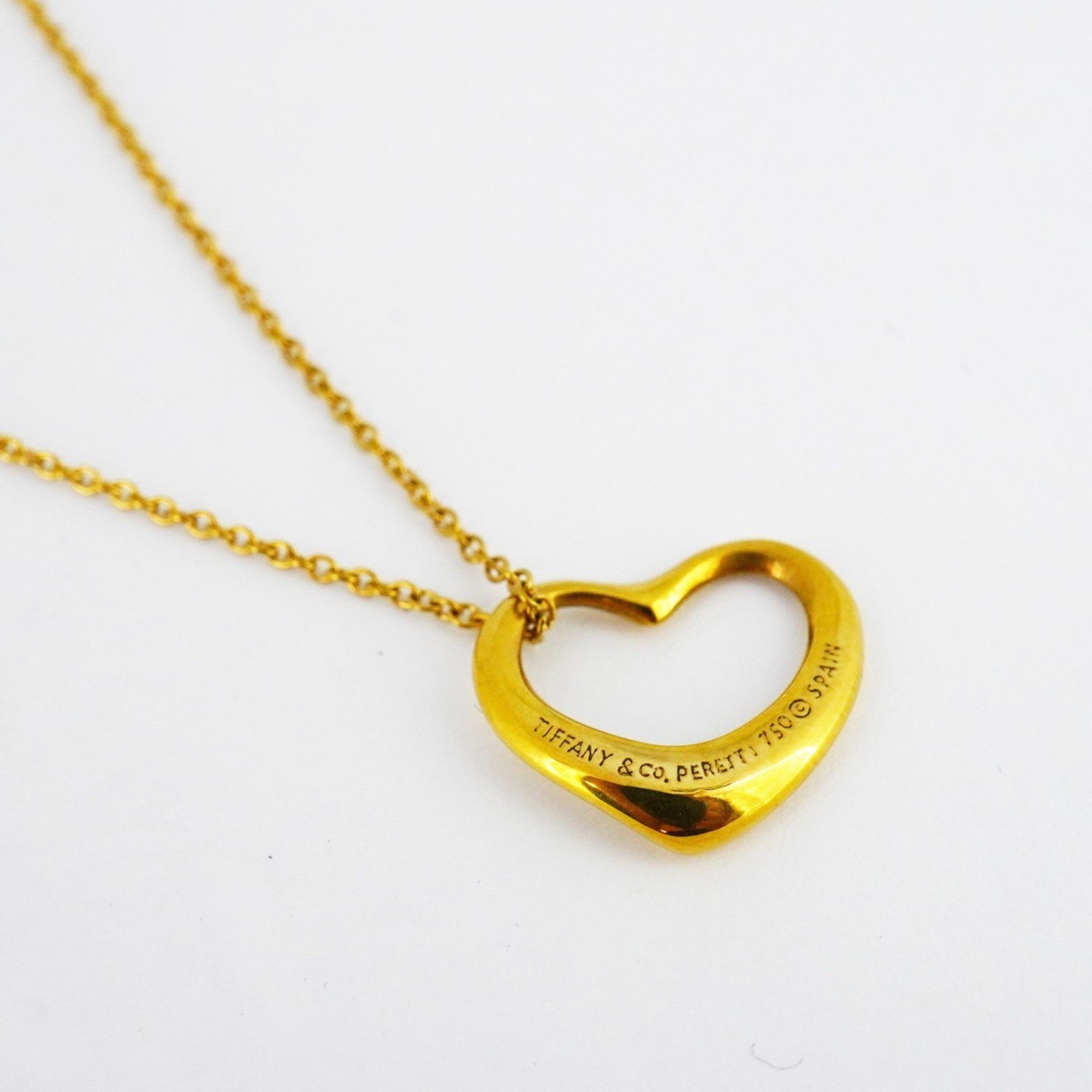 Tiffany Necklace Heart K18YG Yellow Gold Ladies