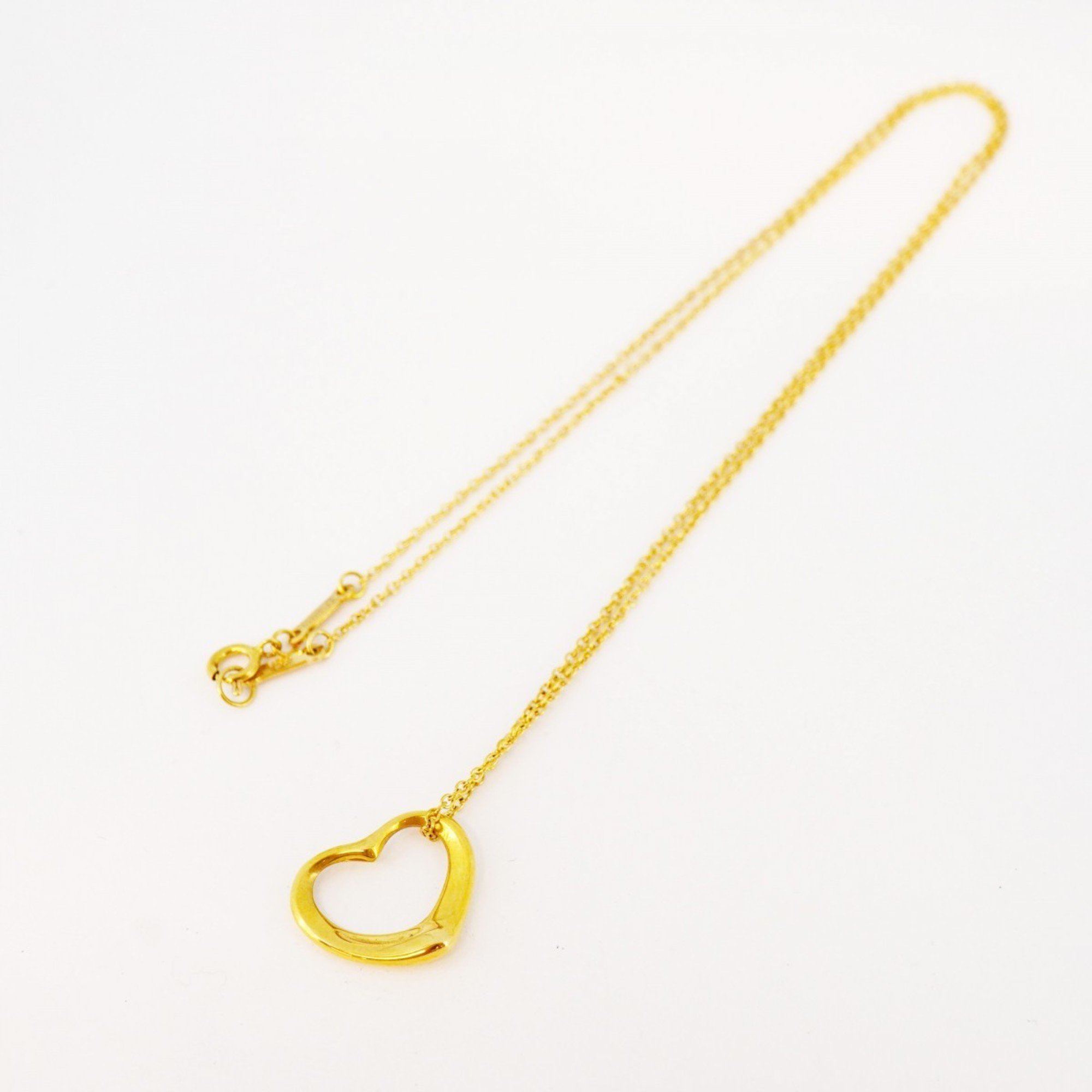 Tiffany Necklace Heart K18YG Yellow Gold Ladies