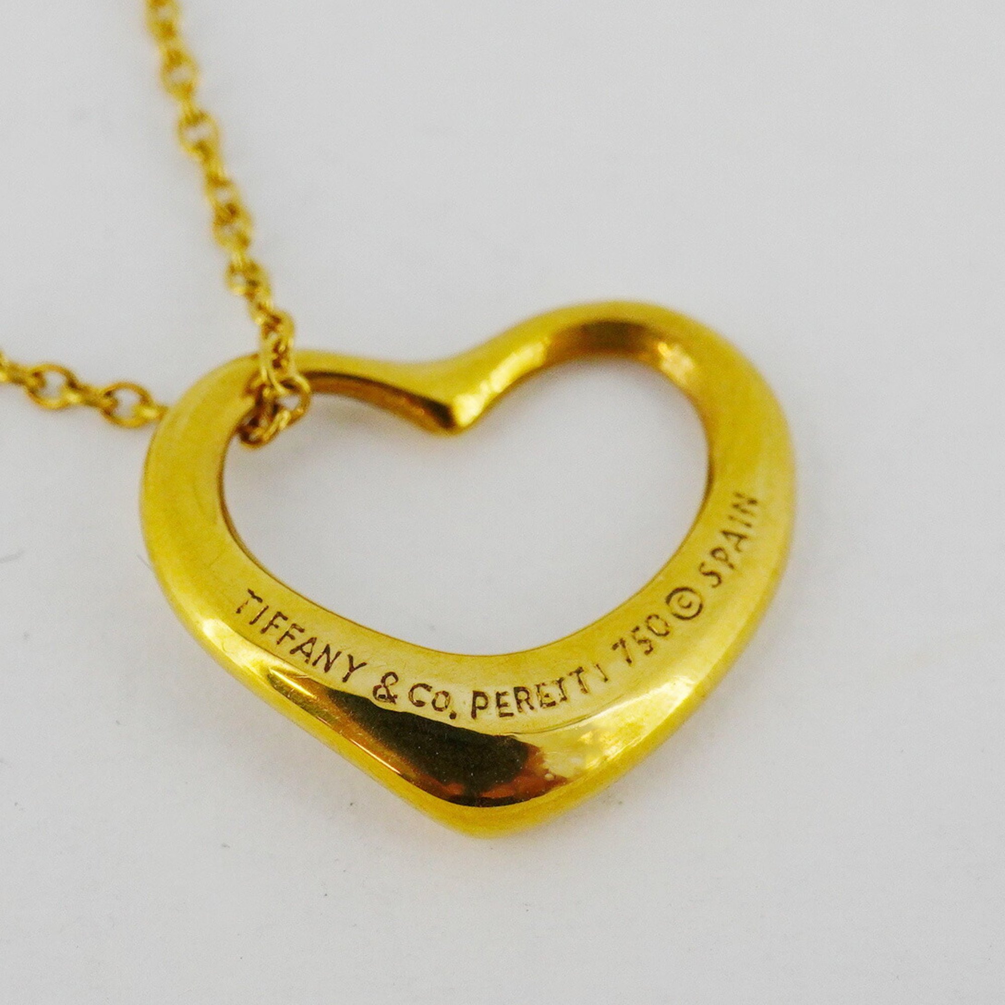 Tiffany Necklace Heart K18YG Yellow Gold Ladies