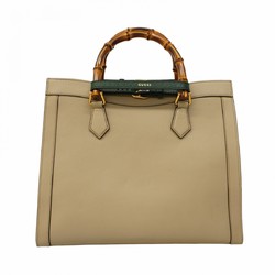 Gucci Tote Bag Bamboo GG Marmont 655658 Leather Beige Women's