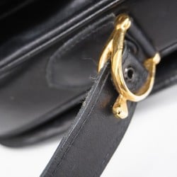 Celine Shoulder Bag, Carriage Hardware, Leather, Black, Women's