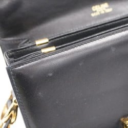 Celine Shoulder Bag, Carriage Hardware, Leather, Black, Women's