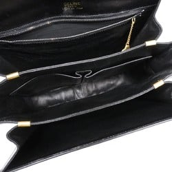 Celine Shoulder Bag, Carriage Hardware, Leather, Black, Women's