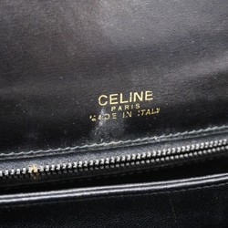 Celine Shoulder Bag, Carriage Hardware, Leather, Black, Women's