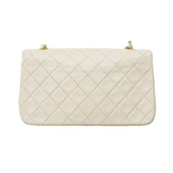 Chanel Shoulder Bag Matelasse Lambskin White Women's