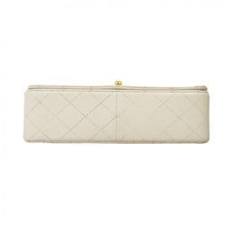 Chanel Shoulder Bag Matelasse Lambskin White Women's