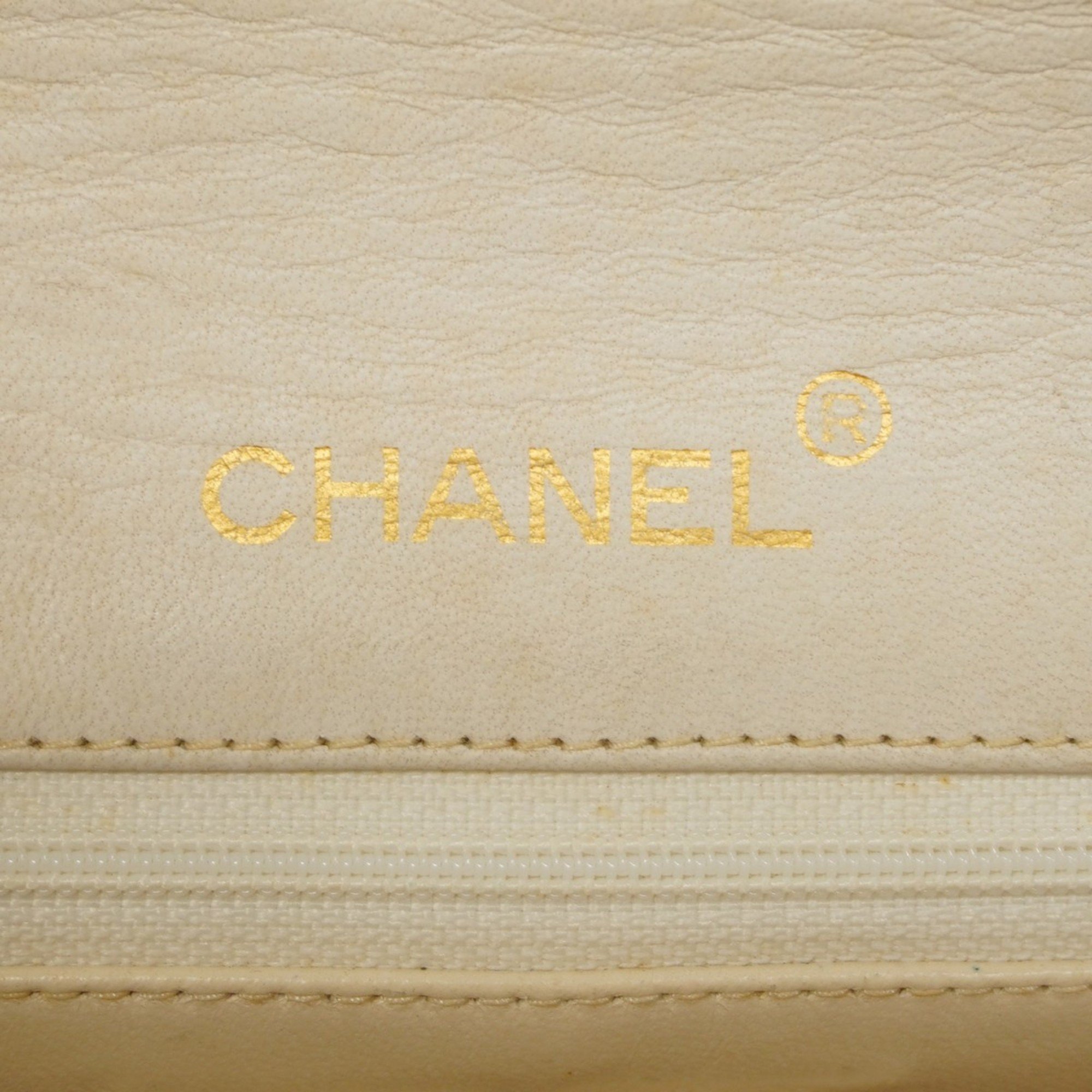 Chanel Shoulder Bag Matelasse Lambskin White Women's