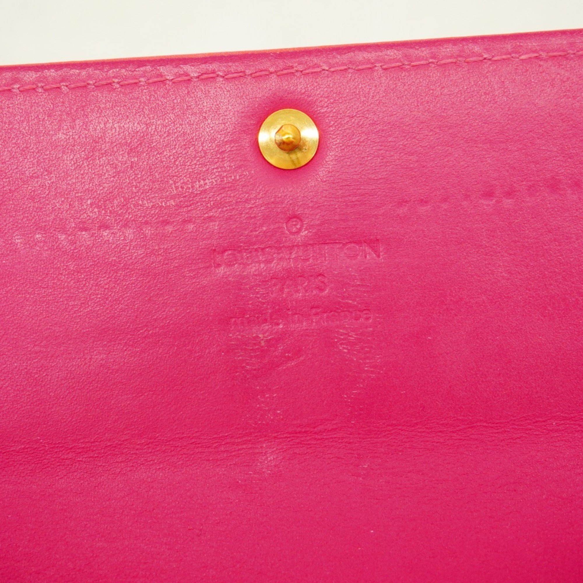 Louis Vuitton Long Wallet Vernis Portefeuille Sarah M93633 Rose Pop Ladies