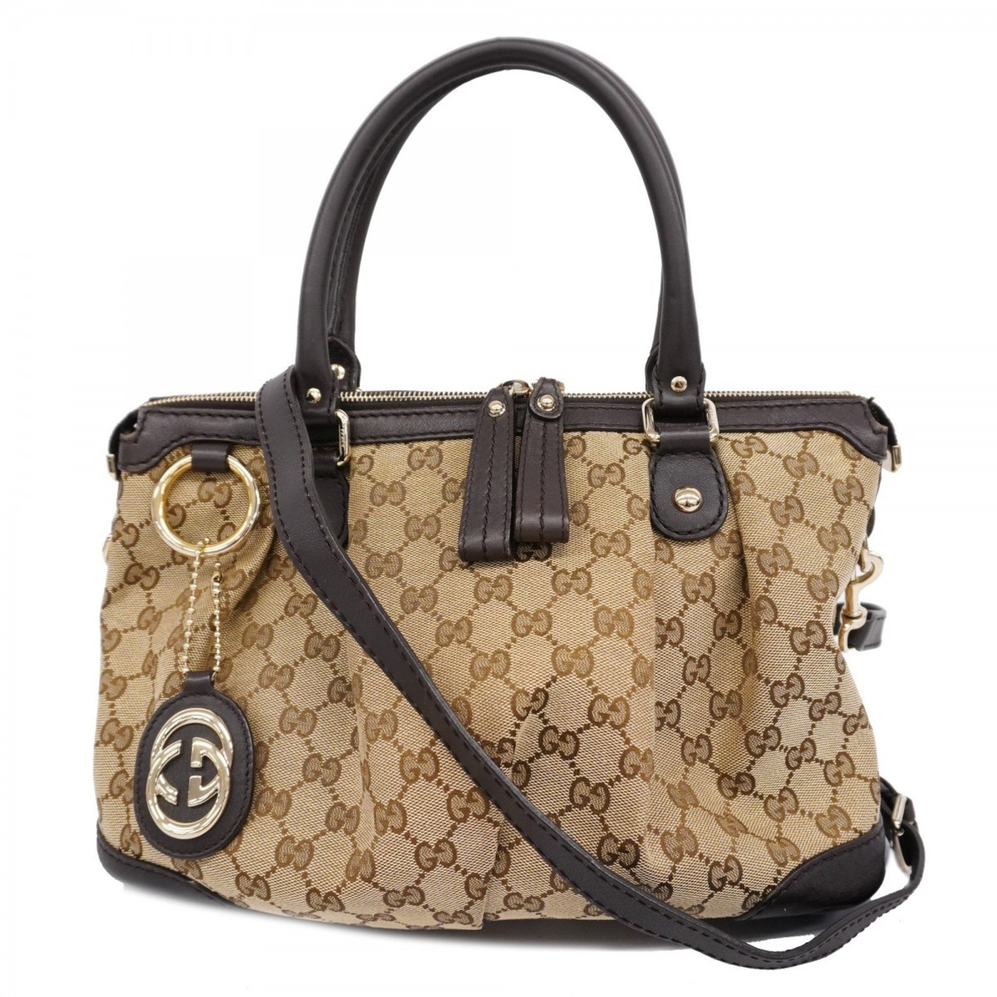 Gucci Handbag GG Canvas Sukey 247902 Brown Women's