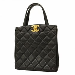 Chanel Tote Bag Matelasse Caviar Skin Black Women's