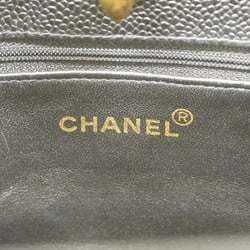 Chanel Tote Bag Matelasse Caviar Skin Black Women's