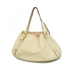 Gucci Tote Bag 130736 Leather White Champagne Ladies