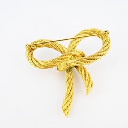 Christian Dior Brooch Rope Motif GP Plated Gold Ladies