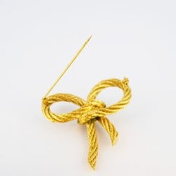 Christian Dior Brooch Rope Motif GP Plated Gold Ladies