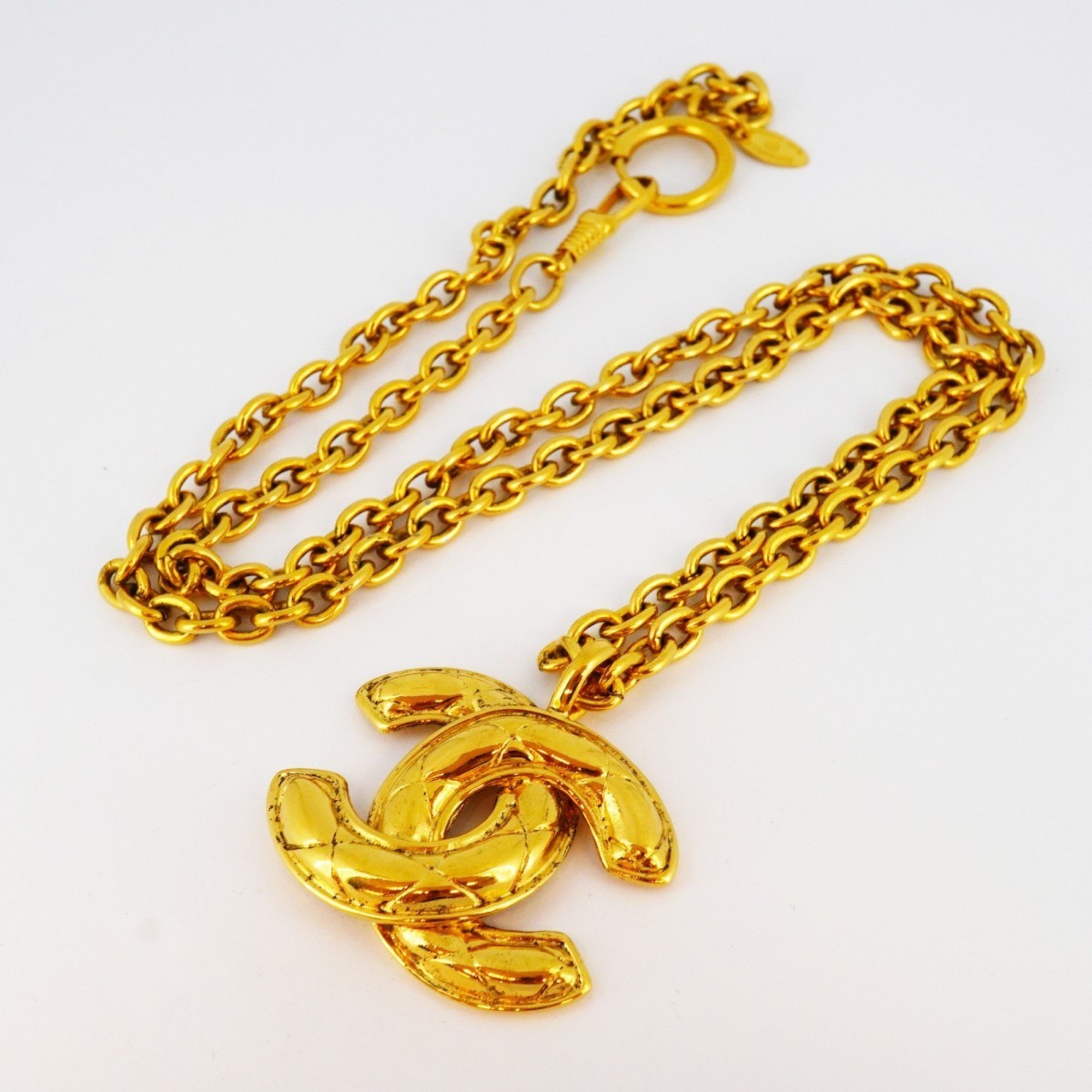 Chanel Necklace Coco Mark Matelasse GP Plated Gold Ladies